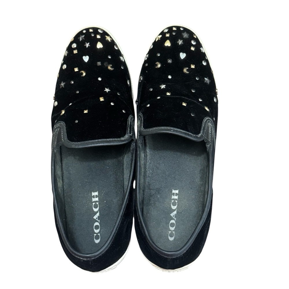 Coach Black Slip-On Sneakers with Studded Accents - Picture 4 of 9